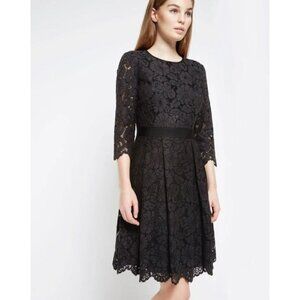 Ted Baker London Ameeya Black Lace Mini Dress Skater Party 0  XS